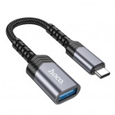 Адаптер Hoco UA24 USB-C - USB-A 3.0, OTG, 15 cm, сірий Адаптер Hoco UA24 USB-C - USB-A 3.0, OTG, 15 cm, сірий