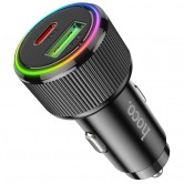 Автомобільний зарядний пристрій Hoco NZ14A Guerrero 38 W, USB-C + USB-A, чорний
