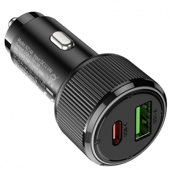 АЗП Hoco NZ14A Guerrero PD20W+QC3.0 (1C1A) Black