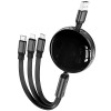 Дата кабель Hoco X78 Easy pull storage 3in1 (1m) Black