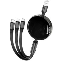 Дата кабель Hoco X78 Easy pull storage 3in1 (1m) Black Дата кабель Hoco X78 Easy pull storage 3in1 (1m) Black