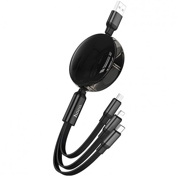 Дата кабель Hoco X78 Easy pull storage 3in1 (1m) Black Дата кабель Hoco X78 Easy pull storage 3in1 (1m) Black