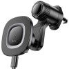 Автотримач з БЗП Hoco HW30 Crown magnetic 15W (air outlet) Black / Metal gray