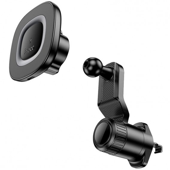 Автотримач з БЗП Hoco HW30 Crown magnetic 15W (air outlet) Black / Metal gray Автотримач з БЗП Hoco HW30 Crown magnetic 15W (air outlet) Black / Metal gray