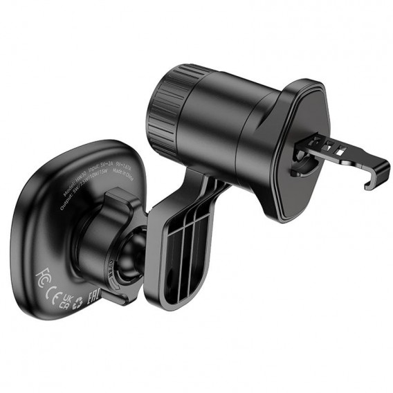 Автотримач з БЗП Hoco HW30 Crown magnetic 15W (air outlet) Black / Metal gray Автотримач з БЗП Hoco HW30 Crown magnetic 15W (air outlet) Black / Metal gray