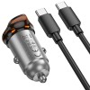 АЗП Hoco NZ16 Rigorous PD30W (1USB-C) + кабель Type-C to Type-C Metal grey