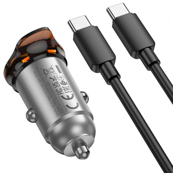 АЗП Hoco NZ16 Rigorous PD30W (1USB-C) + кабель Type-C to Type-C Metal grey АЗП Hoco NZ16 Rigorous PD30W (1USB-C) + кабель Type-C to Type-C Metal grey