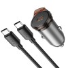 АЗП Hoco NZ16 Rigorous PD30W (1USB-C) + кабель Type-C to Type-C Metal grey