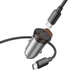 АЗП Hoco NZ16B Rigorous PD45W (2USB-C) + кабель Type-C to Type-C Metal grey