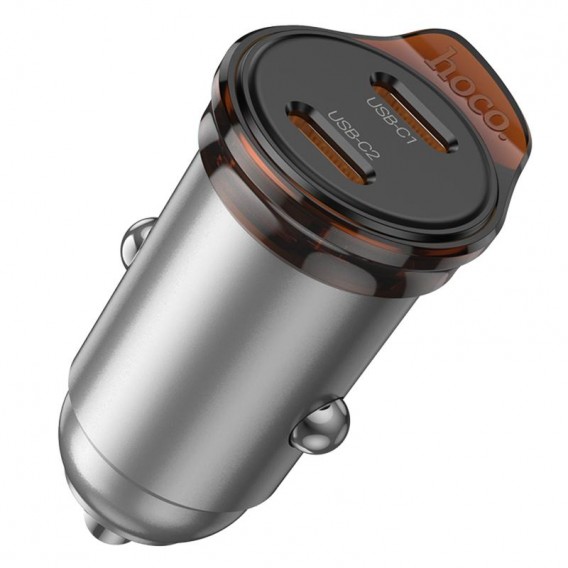 АЗП Hoco NZ16B Rigorous PD45W (2USB-C) Metal grey АЗП Hoco NZ16B Rigorous PD45W (2USB-C) Metal grey