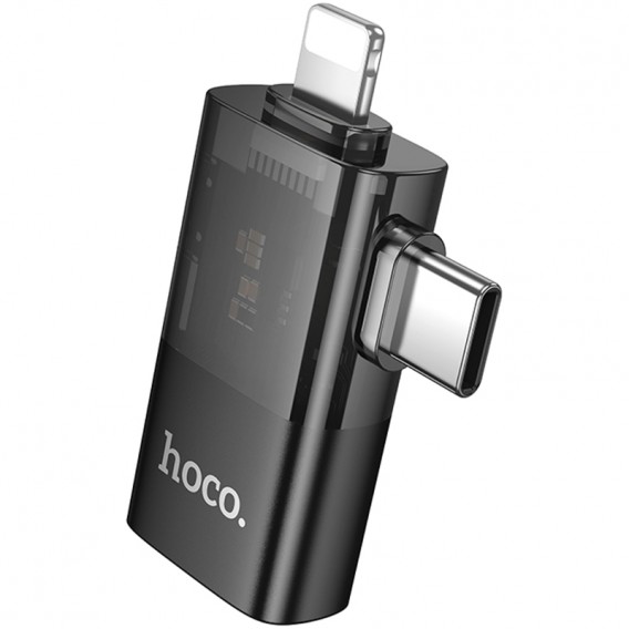 Перехідник Hoco UA36E Combo 2-in-1 (Type-C/Lightning to USB2.0) Black Перехідник Hoco UA36E Combo 2-in-1 (Type-C/Lightning to USB2.0) Black