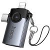 Перехідник Hoco UA46D OTG 2in1 Lightning male/Type-C male to USB female Metal gray