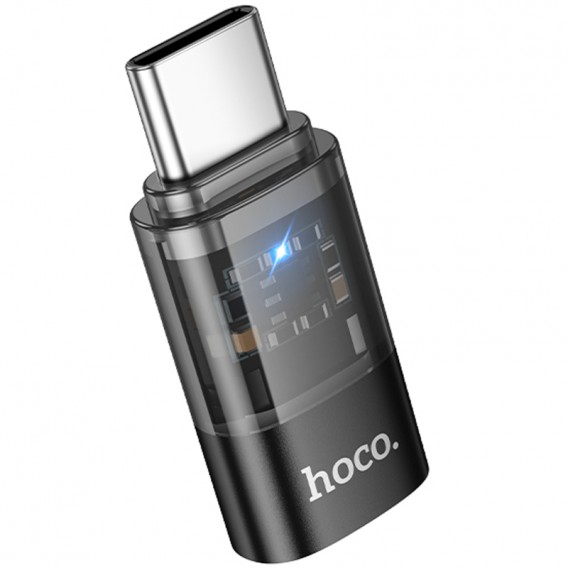Перехідник Hoco UA36D Type-C male to Lightning female Black