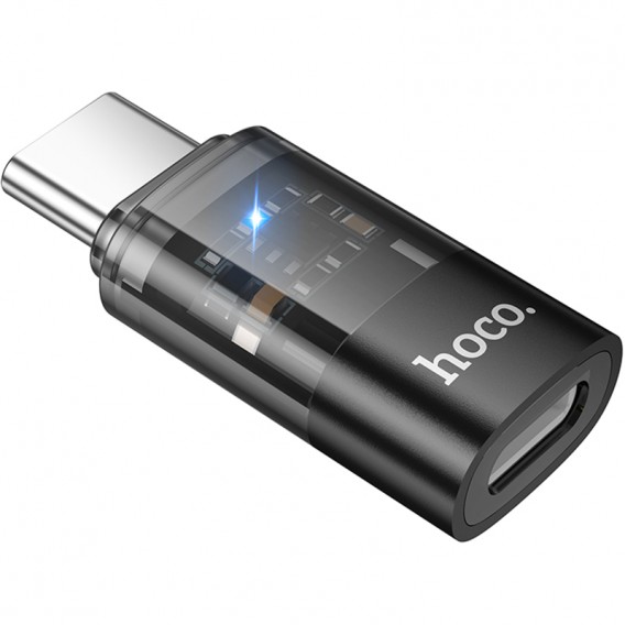 Перехідник Hoco UA36D Type-C male to Lightning female Black Перехідник Hoco UA36D Type-C male to Lightning female Black