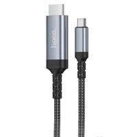 Кабель-перехідник Hoco UA43 USB-C - HDTV, 4K 30 Hz, 1.8 m, сірий Кабель-перехідник Hoco UA43 USB-C - HDTV, 4K 30 Hz, 1.8 m, сірий