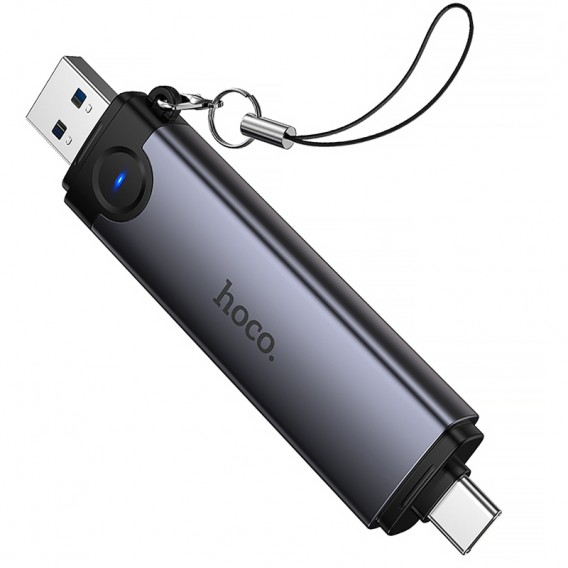 Картридер Hoco HB56 Victory 5in1 Type-C/USB2.0 to SD/TF3.0 + USB 2.0 Metal gray Картридер Hoco HB56 Victory 5in1 Type-C/USB2.0 to SD/TF3.0 + USB 2.0 Metal gray