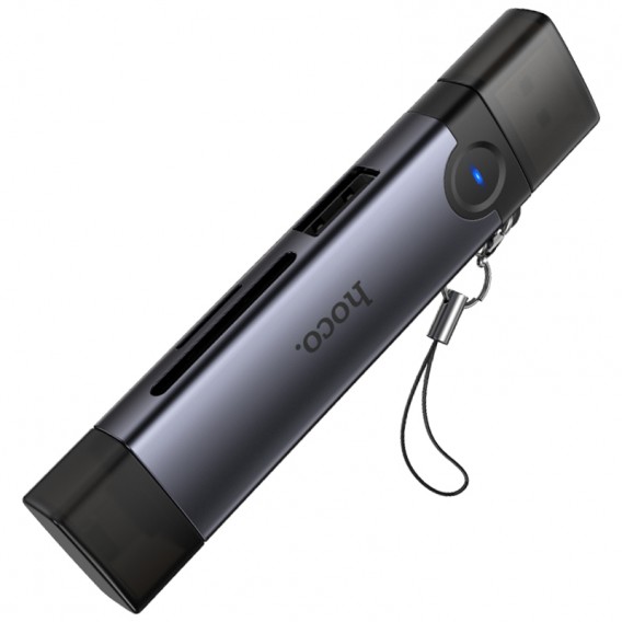 Картридер Hoco HB56A Victory 5in1 Lightning/USB2.0 to SD/TF3.0 + USB 2.0 Metal gray Картридер Hoco HB56A Victory 5in1 Lightning/USB2.0 to SD/TF3.0 + USB 2.0 Metal gray