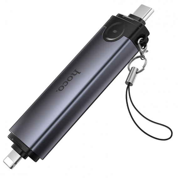 Картридер Hoco HB56B Victory 5in1 Type-C/Lightning to SD/TF3.0 + USB 2.0 Metal gray Картридер Hoco HB56B Victory 5in1 Type-C/Lightning to SD/TF3.0 + USB 2.0 Metal gray