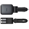 АЗП Hoco Z67A Triunfar PD45W+QC3.0 total 60W with retractable cables (1USB-A/2C/1L) Metal gray