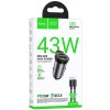 АЗП Hoco NZ16A Rigorous 43W (1USB-A/1C) + кабель Type-C to Lightning Metal grey