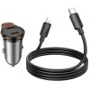 АЗП Hoco NZ16B Rigorous PD45W (2USB-C) + кабель Type-C to Lightning Metal grey