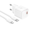 МЗП Hoco N66 Ingenious PD35W (1USB-C) + кабель Type-C to Lightning White