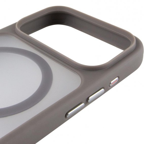 TPU+PC чохол Metal Buttons with Magnetic Fit для Apple iPhone 17 Pro Max (6.9") Сірий / Grey - зображення 3 TPU+PC чохол Metal Buttons with Magnetic Fit для Apple iPhone 17 Pro Max (6.9") Сірий / Grey - зображення 3