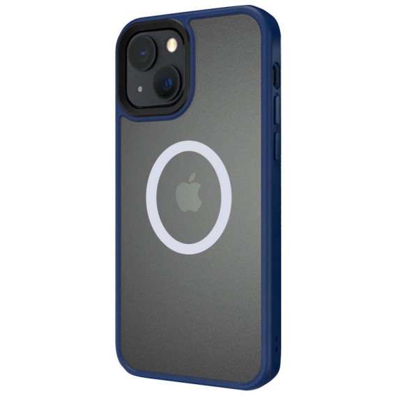 TPU+PC чохол Metal Buttons with Magnetic Fit для Apple iPhone 13 / 14 (6.1") Синій / Navy Blue - зображення 1 