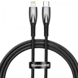 Кабель Baseus Glimmer Series USB Type-C — Lightning, 20 W, 1 м, чорний (CADH000001)