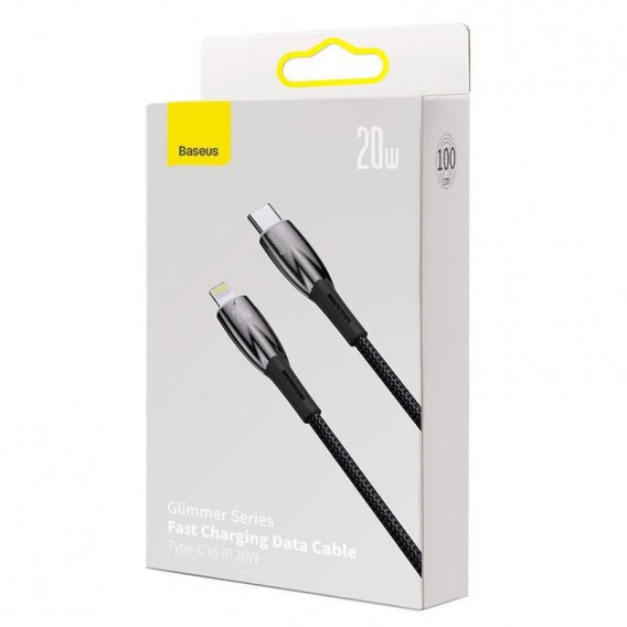 Дата кабель Baseus Glimmer Series Fast Charging Data Cable Type-C to Lightning 20W 1m (CADH000001) Black - зображення 5 Дата кабель Baseus Glimmer Series Fast Charging Data Cable Type-C to Lightning 20W 1m (CADH000001) Black - зображення 5