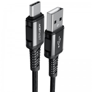 Дата кабель Acefast C1-04 USB to Type-C 3A (1.2m) Black
