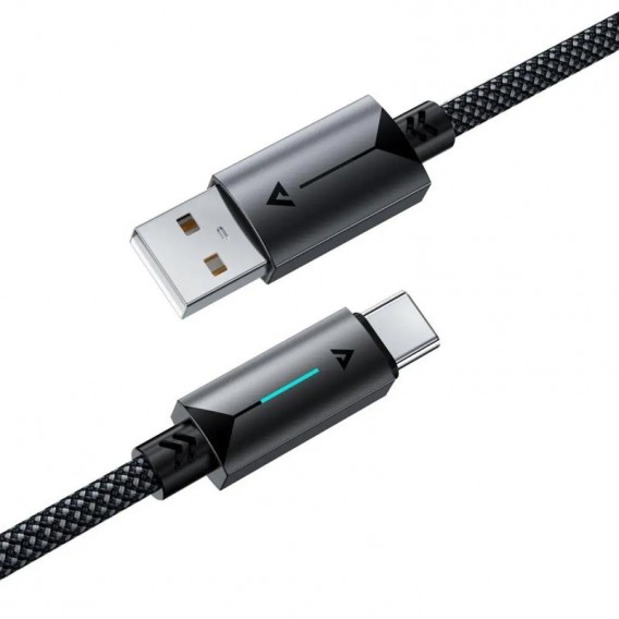 Дата кабель Acefast C19-04 USB to Type-C 3A (1.2m) Black - зображення 4 Дата кабель Acefast C19-04 USB to Type-C 3A (1.2m) Black - зображення 4