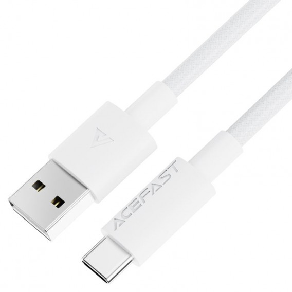 Дата кабель Acefast C18-04 USB to Type-C 3A (1.2m) White - зображення 1 Дата кабель Acefast C18-04 USB to Type-C 3A (1.2m) White - зображення 1