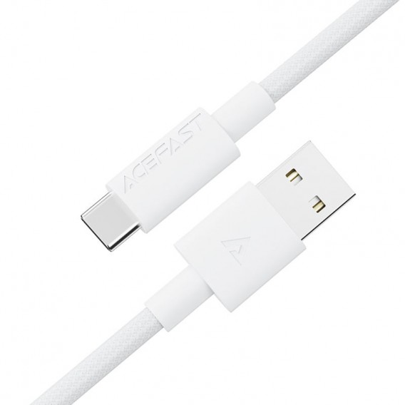 Дата кабель Acefast C18-04 USB to Type-C 3A (1.2m) White - зображення 2 Дата кабель Acefast C18-04 USB to Type-C 3A (1.2m) White - зображення 2