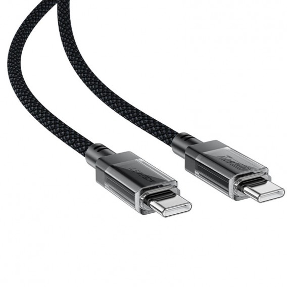 Дата кабель Acefast C12-03 Type-C to Type-C 60W (1.2m) Black - зображення 2 Дата кабель Acefast C12-03 Type-C to Type-C 60W (1.2m) Black - зображення 2