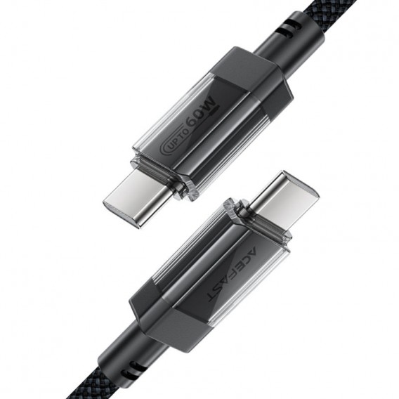 Дата кабель Acefast C12-03 Type-C to Type-C 60W (1.2m) Black - зображення 3 Дата кабель Acefast C12-03 Type-C to Type-C 60W (1.2m) Black - зображення 3