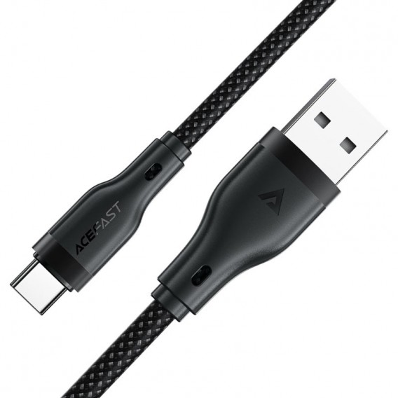 Дата кабель Acefast C8-04 USB to Type-C 3A (1.2m) Black - зображення 2 Дата кабель Acefast C8-04 USB to Type-C 3A (1.2m) Black - зображення 2