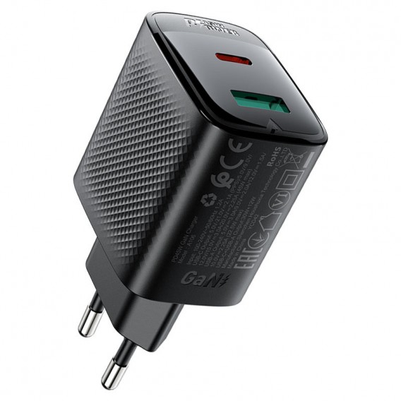 МЗП Acefast A106 GaN PD45W (1USB-A/1C) Black