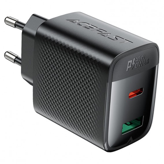 МЗП Acefast A106 GaN PD45W (1USB-A/1C) Black - зображення 1 МЗП Acefast A106 GaN PD45W (1USB-A/1C) Black - зображення 1