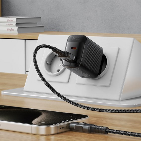 МЗП Acefast A106 GaN PD45W (1USB-A/1C) Black - зображення 3 МЗП Acefast A106 GaN PD45W (1USB-A/1C) Black - зображення 3
