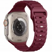 Силіконовий ремінець Defense для Apple Watch 44 / 45 / 46 / 49 мм, винний червоний Силіконовий ремінець Defense для Apple Watch 44 / 45 / 46 / 49 мм, винний червоний