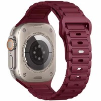 Силіконовий ремінець Defense для Apple Watch 44 / 45 / 46 / 49 мм, винний червоний