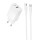 Мережевий зарядний пристрій Borofone BAS76A Source 30 Вт, USB-C + USB-A з кабелем USB-C - USB-C, білий