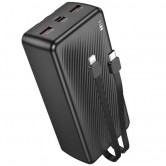 Power Bank Borofone BJ57B Graceful 30 000 мА·год, 22,5 Вт + PD 20 Вт, 2 кабелі, чорний