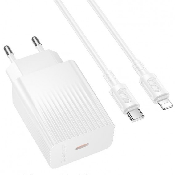 МЗП Borofone BAS75A Source PD30W (1USB-C) + кабель Type-C to Lightning White МЗП Borofone BAS75A Source PD30W (1USB-C) + кабель Type-C to Lightning White
