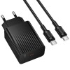МЗП Borofone BAS75A Source PD30W (1USB-C) + кабель Type-C to Type-C Black