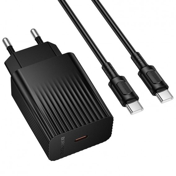 МЗП Borofone BAS75A Source PD30W (1USB-C) + кабель Type-C to Type-C Black