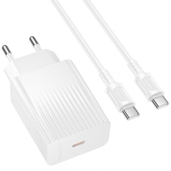 МЗП Borofone BAS75A Source PD30W (1USB-C) + кабель Type-C to Type-C White МЗП Borofone BAS75A Source PD30W (1USB-C) + кабель Type-C to Type-C White
