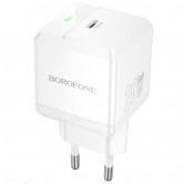 Мережевий зарядний пристрій Borofone BN18 Intenso 20 Вт, USB-C, білий Мережевий зарядний пристрій Borofone BN18 Intenso 20 Вт, USB-C, білий