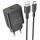Мережевий зарядний пристрій Borofone BA72A Spring 18 Вт QC3.0, USB-A, з кабелем USB-A - USB-C, Чорний / Black
